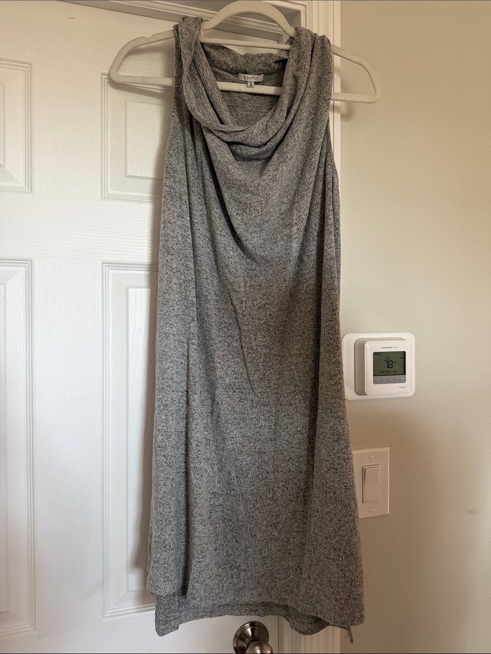 Z Supply Gray Sleeveless Cowl Neck Knit Dress